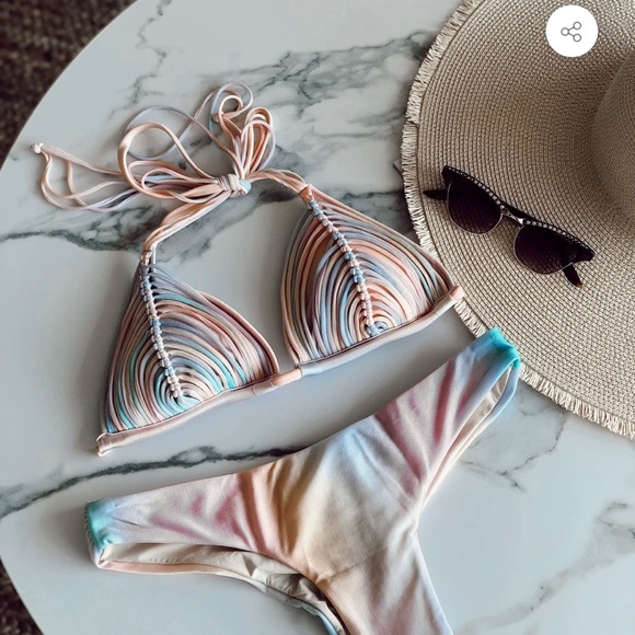 PQ Swim Other - PQ swim Isla Bikini Set Teeny Cheeky Bottoms & Triangle Top PilyQ tie dye